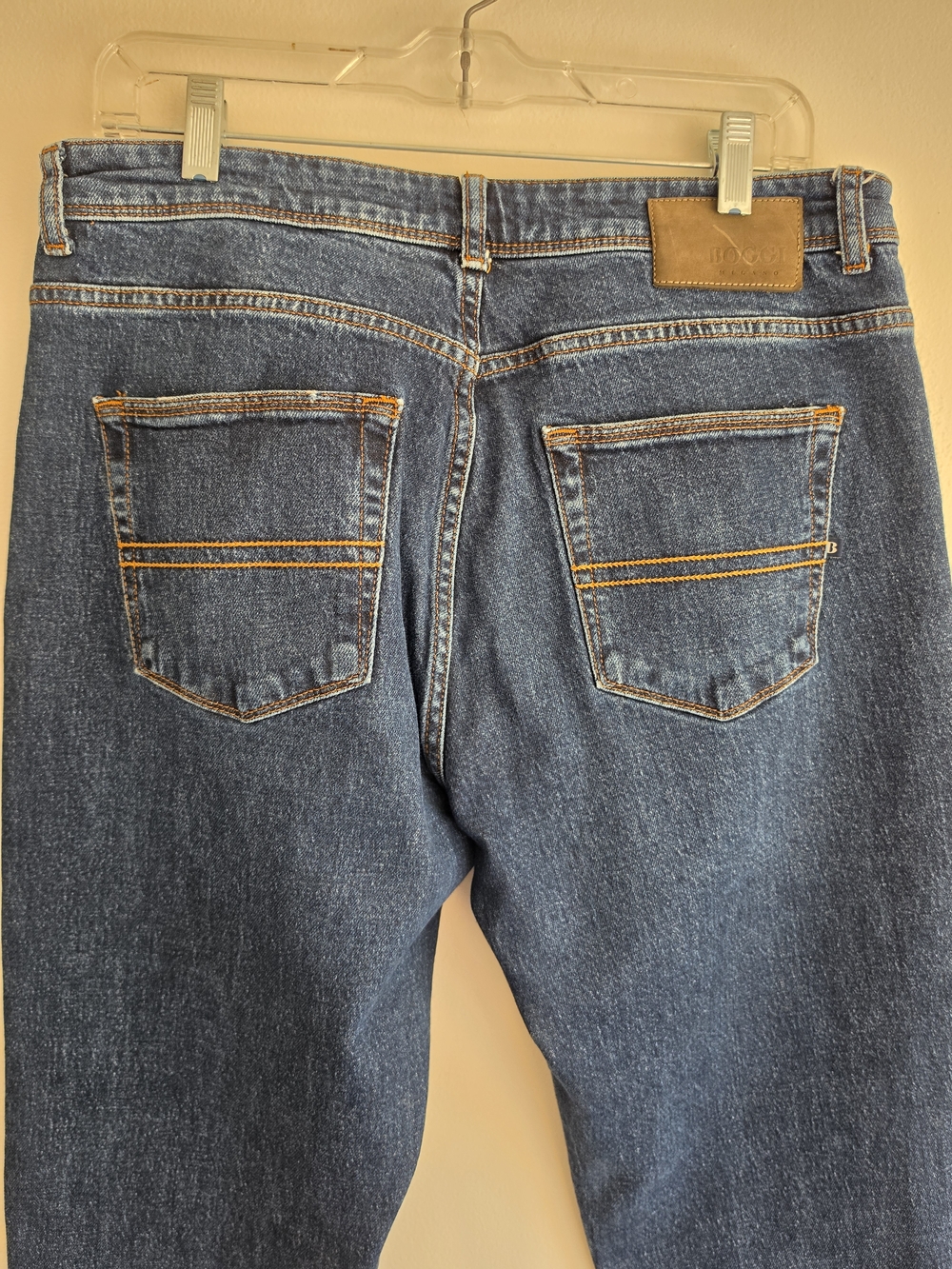 Boggi Milano Luxury Cotton Straight Men's Jeans Dark Wash Claude Denim Size 36 - Picture 6 of 10